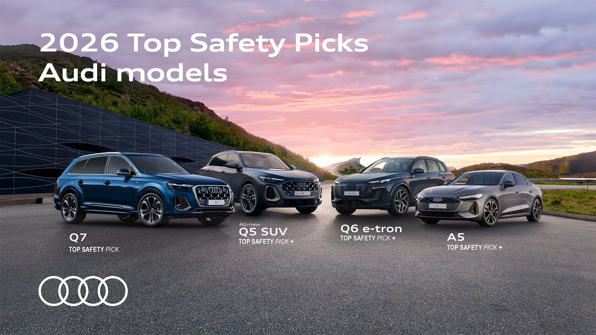 Audi leads the way in safety standards with a string of IIHS awards in 2026.